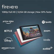 Amazon Kindle Fire HD 10 Tablet W/ Alexa 10.1" 32 GB 9th Gen WHITE NEW Read