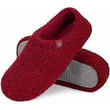 Hometop Women's Fuzzy Curly Fur Memory Foam Loafer Slippers With Polar