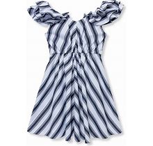 Habitual | Off Shoulder Dress, Stripe (Stripes, Size 16Y) | Maisonette