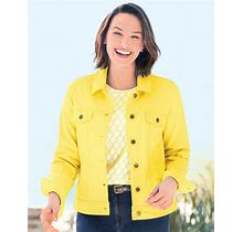 Appleseeds Women's Dreamflex Colored Jean Jacket - Yellow - XL - Misses