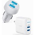 Anker Elite Dual Port 24W Wall Charger With Anker 30W Dual USB Fast Charger