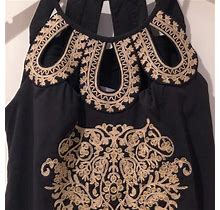 Aryn K Dresses | Aryn K Paisley Embroidered Mini Dress | Color: Black | Size: M