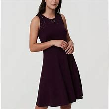 Loft Dresses | Ann Taylor Loft Dress Womens 4 Deep Purple Cutout Detail Sleeveless Stretch Knit | Color: Purple | Size: 4