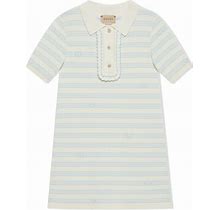 Gucci Kids Intarsia-Knit Short-Sleeve Dress - White