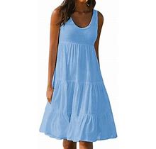 Summer Dresses For Women 2023, Floral Sleepwear Dress Square Neck Keyhole Sleeveless Nightdress