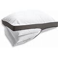 Sleep Number Plushcomfort Bed Pillow Ultimate Curved (King) - For All Sleep Positions W/Removable Inserts - Down Alternative, Brushed Cotton, Hotel Q