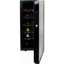 Koolatron WC20 Thermoelectric Wine Cooler 20 Bottle Capacity With Digital Temperature Controls-Vibration-Free And Quiet Cooling Power, 5 Removable Shelves, Black