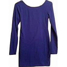 Forever 21 Tunic Top Dress Size M Women Long Sleeve Blue