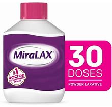 Miralax Laxative Powder For Gentle Constipation Relief, Stool Softener, 30 Doses