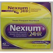 4Ct Nexium 24Hr Heartburn Relief/Acid Reducer 20Mg 42 Count Cap - Free