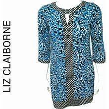 Liz Claiborne Dresses | Liz Claiborne Boho Print Dress Size Medium New | Color: Black/Blue | Size: M