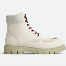 Bottega Veneta Haddock Lace-Up Ankle Boot - White - Man - 11 - Calfskin