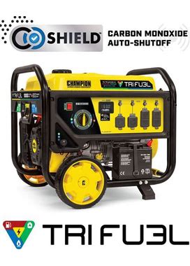 Champion Power Equipment CO Shield Electric Start 8000-Watt Tri Fuel (Gasoline/Propane/Natural Gas) Portable Generator | 100416