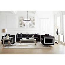 Coaster Furniture Delilah Black 2-Piece Upholstered Living Room Set