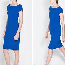 Zara Dresses | Zara | Beautiful Cobalt Formal Midi Dress | Color: Blue | Size: Xs