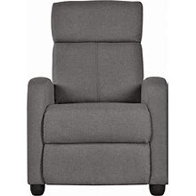 Yaheetech Fabric Recliner Sofa Modern Single Recliner Sofa Home Theater Seating With Thick Seat Cushion, Backrest And Pocket Spring, Grey