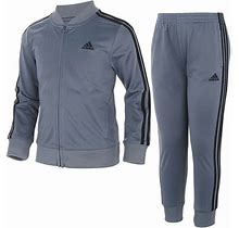 Adidas Youth Boys Gray 2-Pc Track Suit Jacket Pants Size 5