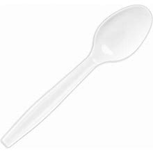 Highmark Plastic Utensils, Medium-Size Spoons, White, Box Of 1,000 Spoons
