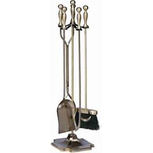 Uniflame Fireplace Tool Set With Ball Handles, 31 in. H, Antique Brass, 5-Pack