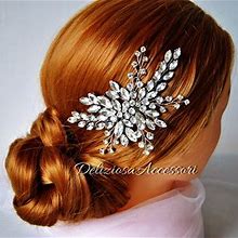 Wedding Headpiece Crystal Bridal Side Hair Piece Diamond Hair Accessory Dainty Hair Brooch Bling Hair Jewelry Small Rhinestone Hair Comb