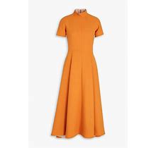 Emilia Wickstead Camila Wool-Crepe Midi Dress - Women - Pastel Orange Dresses - UK 10