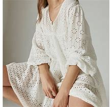 Lucky Brand Dresses | Lucky Brand Tiered Woven Peasant Dress | Color: White | Size: M