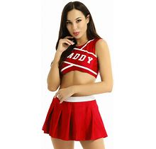 Womens Cheer Leader Uniform Dress Cheerleading Role Play Outfit Set