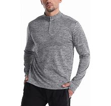 Mens 1/4 Zip Pullover Sweatshirt Lightweight Athletic Quarter Zip For Golf Workout Running