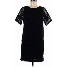 Vince. Casual Dress - Shift Crew Neck Short Sleeve: Black Dresses - Women's Size 0