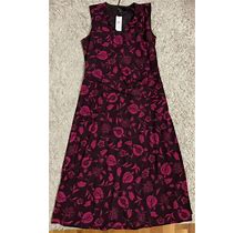 Ann Taylor Purple Floral Sleeveless Maxi Long Dress 10 Medium M