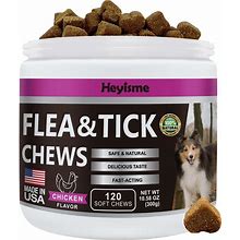 HEYISME Flea And Tick Prevention For Dogs Chewables, Natural Dog Flea And Tick Control Supplement, Flea Treatment For Dogs, Oral Flea And Tick Chews
