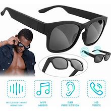 Vonter Black Audio Sunglasses With Open Ear Headphones Bluetooth Sunglasses Wireless Music Glasses Lens Portable Outdoor Noise Reduction Open Headphon