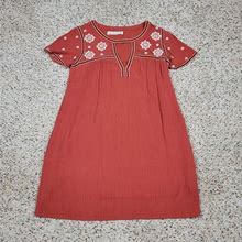 Abercrombie & Fitch Dress Women XS Orange Floral A Line Short Sleeve Lined Short