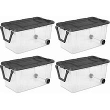 160-Qt. Storage Box Container W/Lid 4 Pack