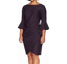 Alex Evenings Women's Slimming Short Dress With Bell Sleeves (Petite And Regular