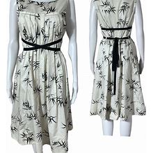 Talbots Bamboo Pleated Sleeveless Dress - Women | Color: White | Size: M