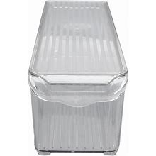 Transparent Pantry Storage Bin, Food Grade Plastic Container For Organizing, Large Capacity, Stackable Kitchen Box, Refrigerator Storage Bin