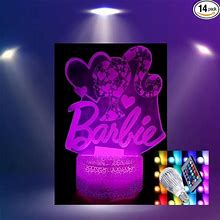 SOFANCY 3D Barbie Illusion Lamp Night For Kids Room, Decor Light, Cute Lamp With Remote And Smart Touch 16 Colors, Dimmasable Bedroom Decoration (Sty