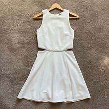 Topshop Dresses | Topshop White Beaded Skater Dress | Color: White | Size: 4