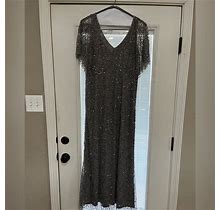 J Kara Dresses | J Kara Beaded Evening Dress | Color: Gray/Silver | Size: 14