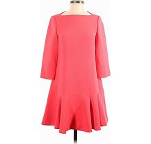 Kate Spade New York Casual Dress - A-Line Crew Neck 3/4 Sleeves: Red Print Dresses - Women's Size 0