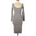 H&M Casual Dress - Sweater Dress: Gray Marled Dresses - Women's Size Large