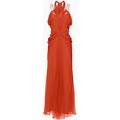 Alberta Ferretti - Silk Maxi Dress - Women - Acetate/Silk/Silk/Elastane - 44 - Orange
