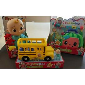 Cocomelon Toy Bundle Plush Jj Doll Musical Checkup School Bus 3 Toys
