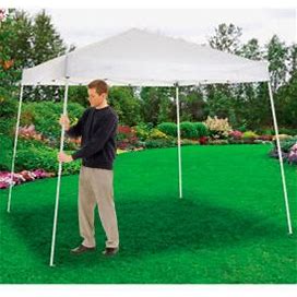 Global Industrial™ Portable Pop-Up Canopy, Slant-Leg, 10'L X 10'W X 8'11"H, White