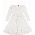 Ivory Embroidered Lace Ruffle Dress | Size 18 By Bamboo