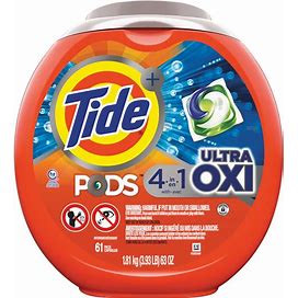 Tide Pods 4-In-1 Ultra Oxy Liquid Laundry Detergent Soap Pacs (61-Count) 3700075082