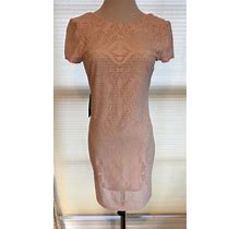La Pina Dress Pink Lace Open Back Size Medium Perfect Short Sleeve