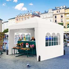 Yaheetech 10x10ft Pop Up Canopy With Sidewall Window For Marketing