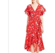 Max Studio Dresses | Max Studio Bubble Crepe Wrap Dress | Color: Red/White | Size: S